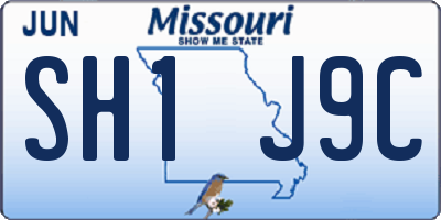 MO license plate SH1J9C