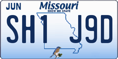 MO license plate SH1J9D
