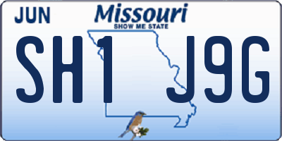 MO license plate SH1J9G