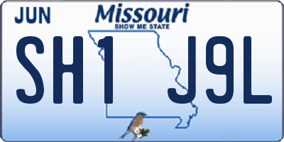 MO license plate SH1J9L