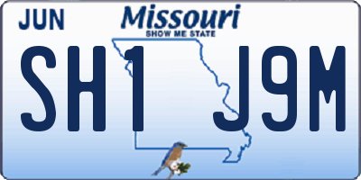 MO license plate SH1J9M