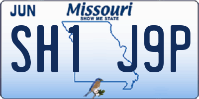 MO license plate SH1J9P