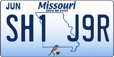 MO license plate SH1J9R