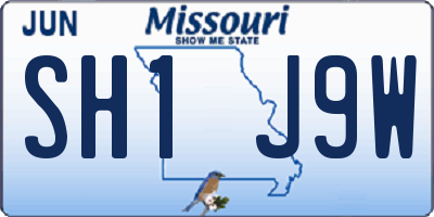 MO license plate SH1J9W