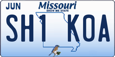 MO license plate SH1K0A
