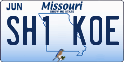 MO license plate SH1K0E