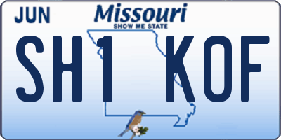 MO license plate SH1K0F