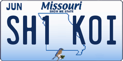 MO license plate SH1K0I