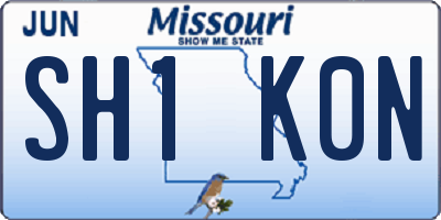 MO license plate SH1K0N