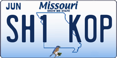 MO license plate SH1K0P