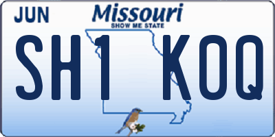 MO license plate SH1K0Q