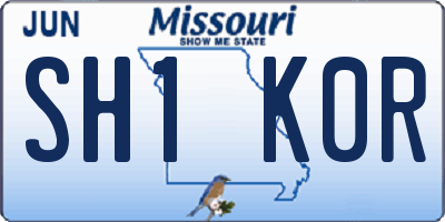 MO license plate SH1K0R