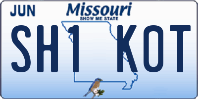 MO license plate SH1K0T