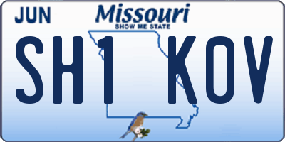 MO license plate SH1K0V