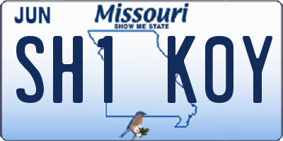 MO license plate SH1K0Y
