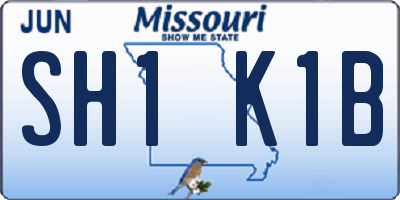 MO license plate SH1K1B
