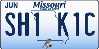 MO license plate SH1K1C