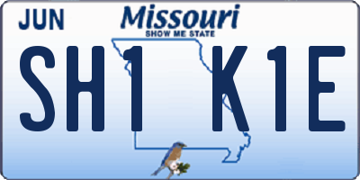 MO license plate SH1K1E