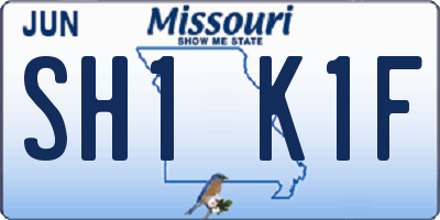 MO license plate SH1K1F
