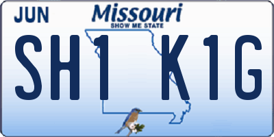 MO license plate SH1K1G