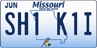 MO license plate SH1K1I