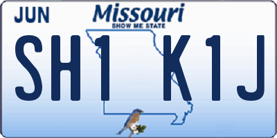 MO license plate SH1K1J