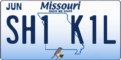 MO license plate SH1K1L