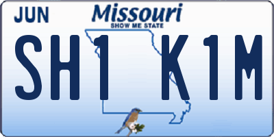 MO license plate SH1K1M