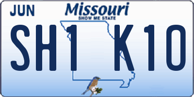 MO license plate SH1K1O
