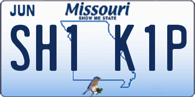 MO license plate SH1K1P