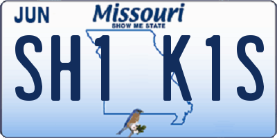 MO license plate SH1K1S
