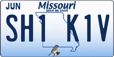MO license plate SH1K1V