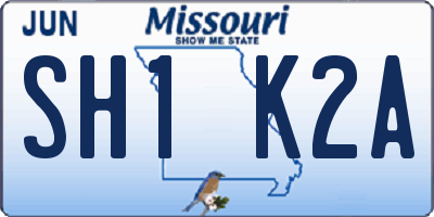 MO license plate SH1K2A