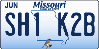 MO license plate SH1K2B