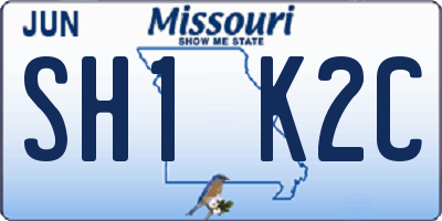 MO license plate SH1K2C