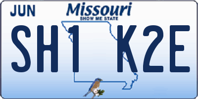 MO license plate SH1K2E