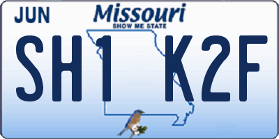 MO license plate SH1K2F