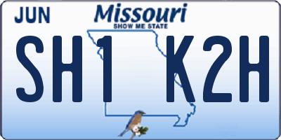 MO license plate SH1K2H