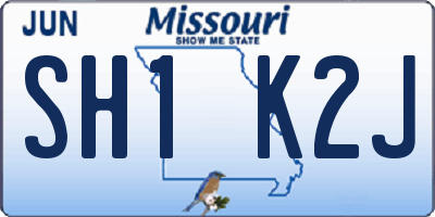 MO license plate SH1K2J