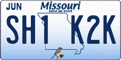 MO license plate SH1K2K