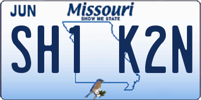 MO license plate SH1K2N