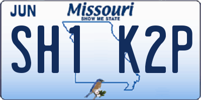 MO license plate SH1K2P
