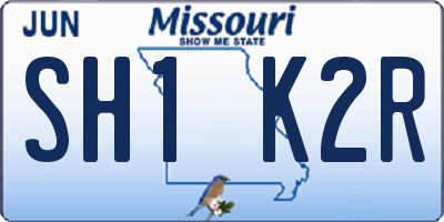 MO license plate SH1K2R