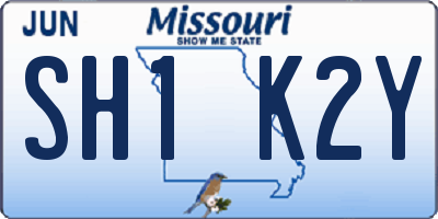 MO license plate SH1K2Y
