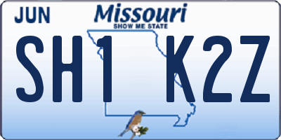 MO license plate SH1K2Z