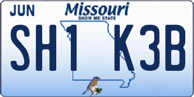 MO license plate SH1K3B