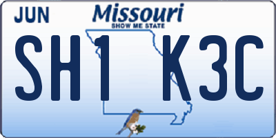 MO license plate SH1K3C