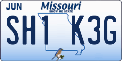 MO license plate SH1K3G