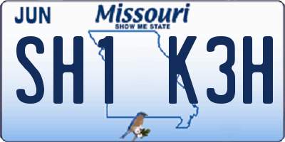 MO license plate SH1K3H