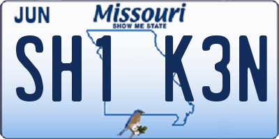 MO license plate SH1K3N